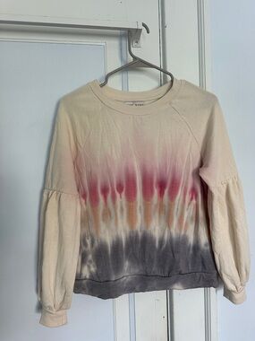 Knox Rose Tie-Dye Pullover Sweatshirt in Cream, Pink & Gray